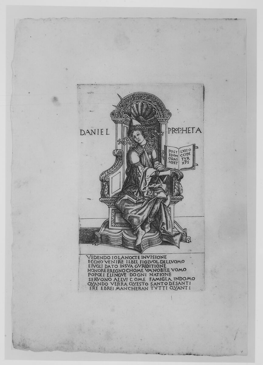 The Prophet Daniel, from "Prophets and Sibyls", Francesco Rosselli (Italian, Florence 1448–1508/27 Venice (?)), Engraving