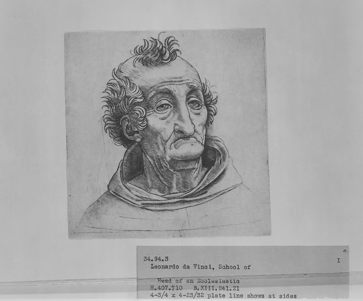 Head of an old man, Giovanni Antonio da Brescia (Italian, active ca. 1490–ca. 1525), Engraving 