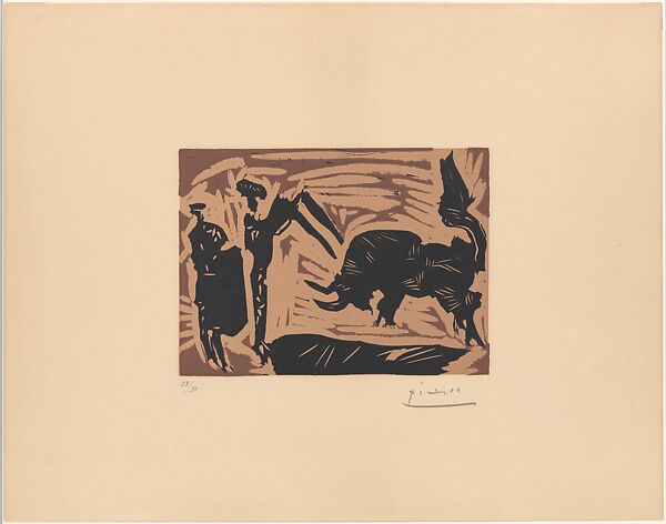 Banderillas, Pablo Picasso (Spanish, Malaga 1881–1973 Mougins, France), Linoleum cut 