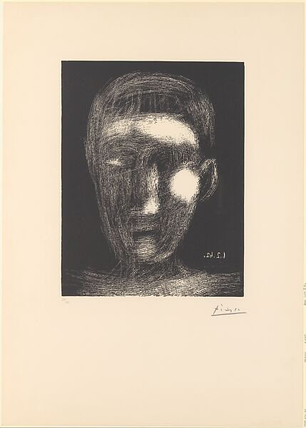 Head of a Boy II, Pablo Picasso (Spanish, Malaga 1881–1973 Mougins, France), Linoleum cut 