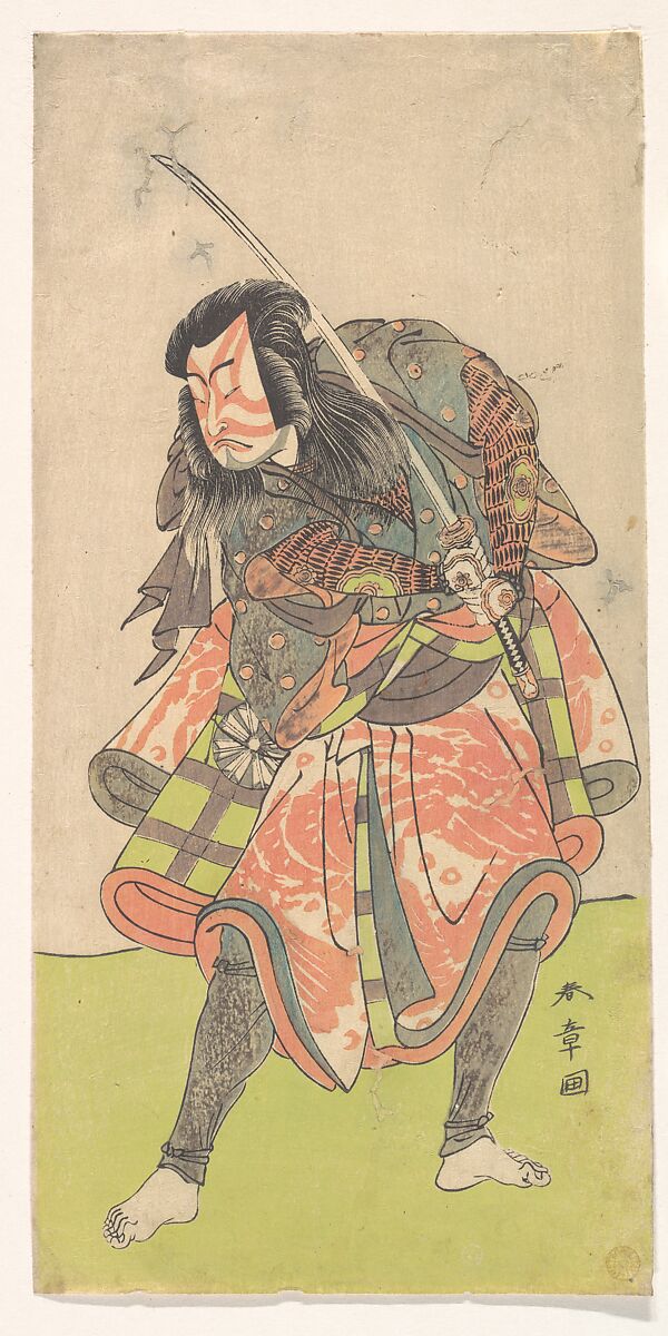 The First Nakamura Tomijuro as an Outlaw, Katsukawa Shunshō　勝川春章 (Japanese, 1726–1792), One sheet of a diptych or triptych of woodblock prints (nishiki-e); ink and color on paper, Japan 