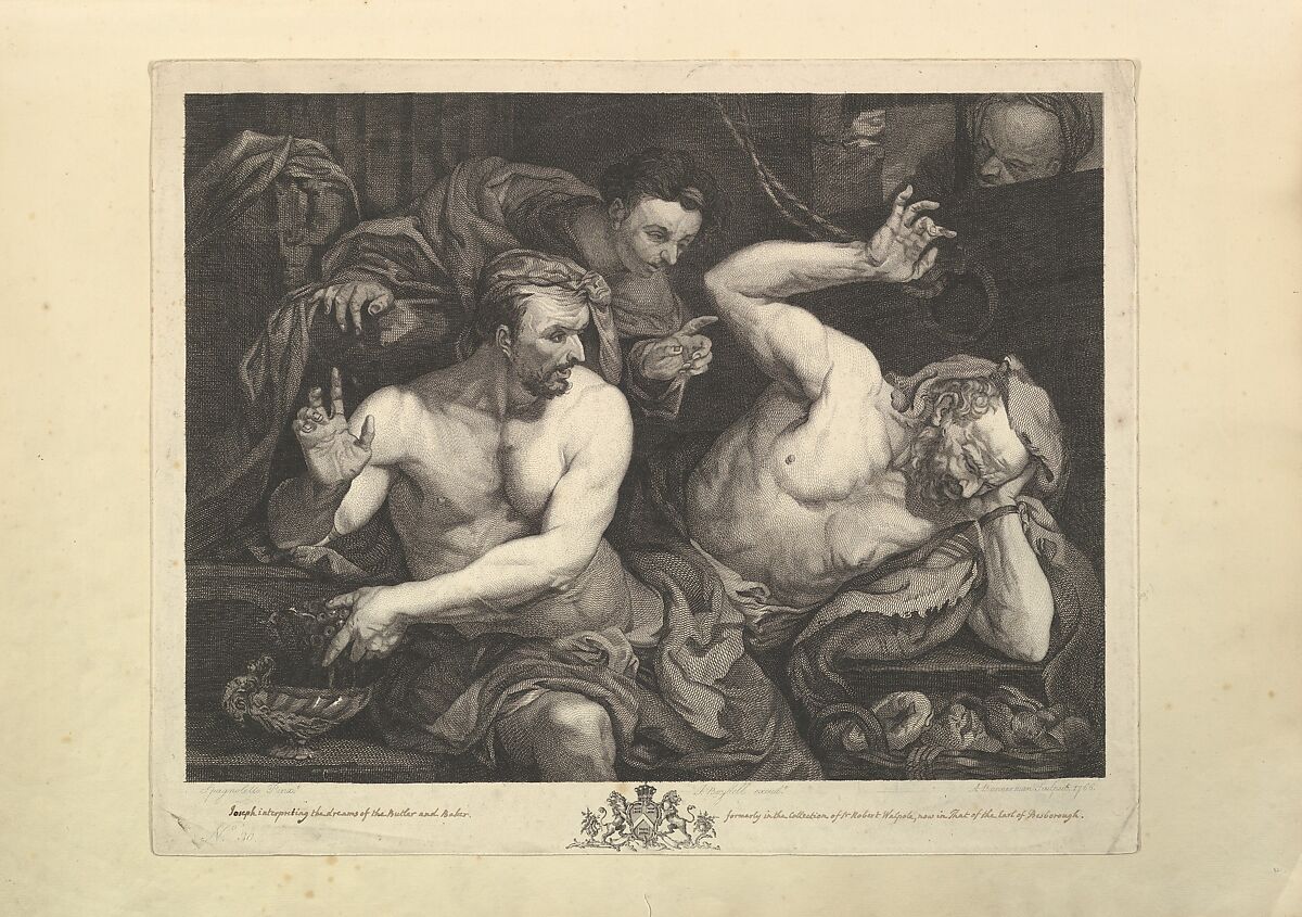 Joseph Interpreting the Dreams of Pharoah's Chief Butler and Baker, Formerly said to be after Jusepe de Ribera (called Lo Spagnoletto) (Spanish, Játiva 1591–1652 Naples), Etching and engraving 