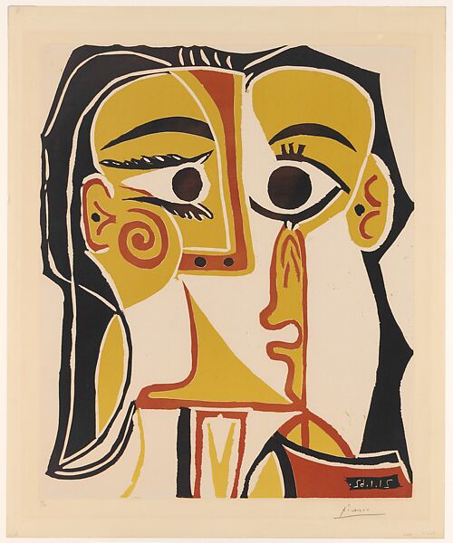 Stylized Portrait of Jacqueline, Pablo Picasso (Spanish, Malaga 1881–1973 Mougins, France), Linoleum cut 