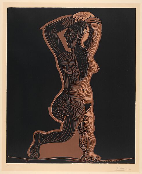 Large Dancing Nude, Pablo Picasso (Spanish, Malaga 1881–1973 Mougins, France), Linoleum cut 
