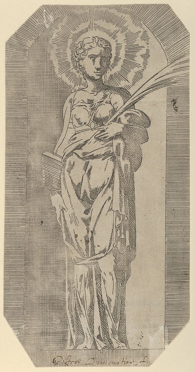 A female Saint, Geoffroy Dumoûtier (French, active ca. 1535–73), Etching 
