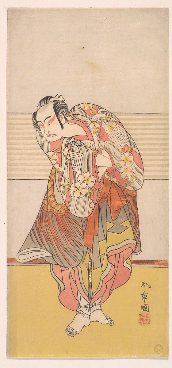 The Second Ichikawa Yaozo as a Man Standing with His Arms Crossed, Katsukawa Shunshō　勝川春章 (Japanese, 1726–1792), Woodblock print (nishiki-e); ink and color on paper, Japan 