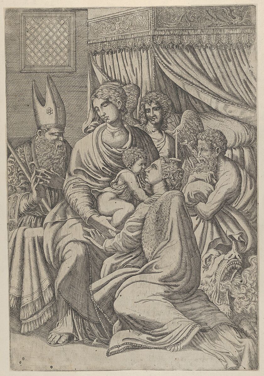 Madonna of Saint Margaret, Master IQV (French, active 1540–50), Etching 