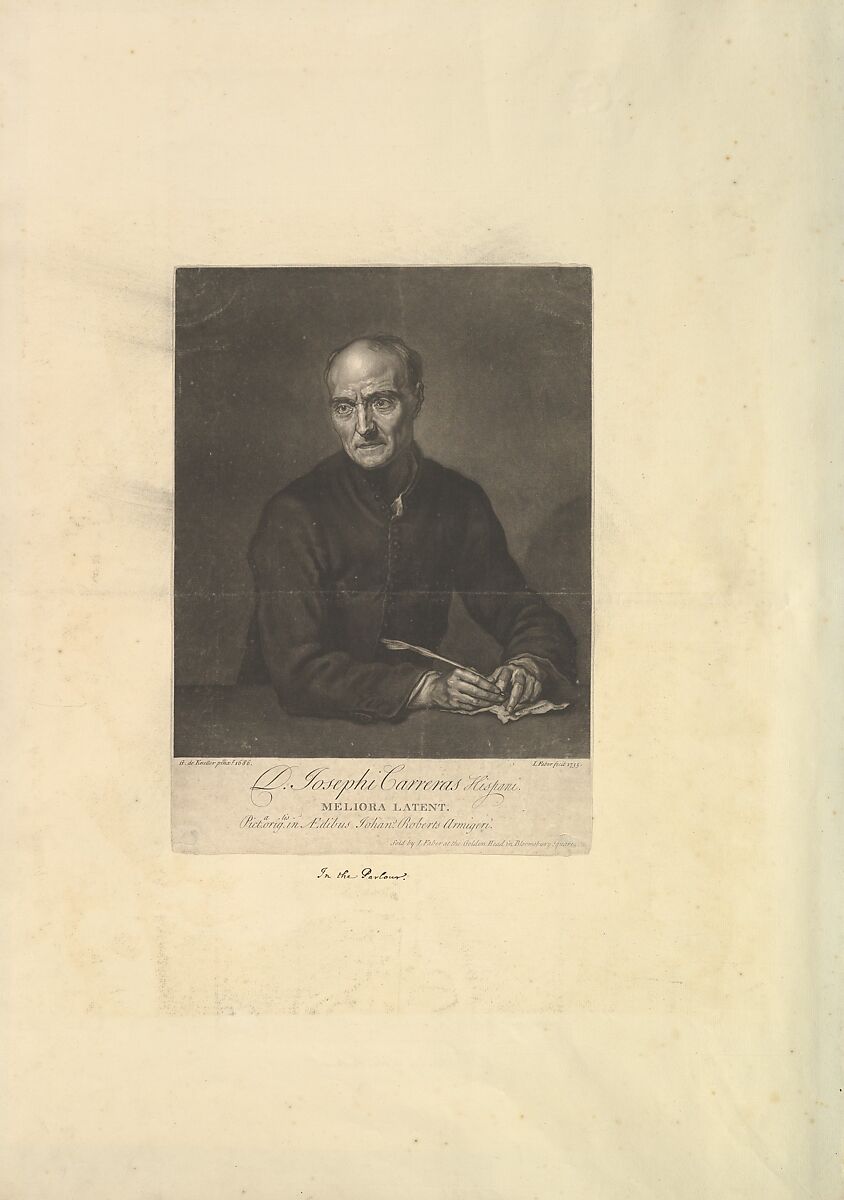 Joseph Carreras, John Faber, the Younger (British, ca. 1695–1756), Mezzotint 