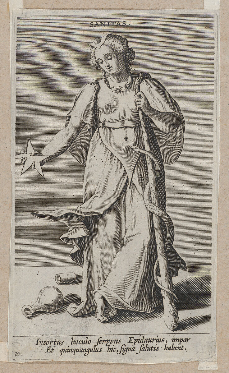 Sanitas, from "Proposopographia", Philips Galle (Netherlandish, Haarlem 1537–1612 Antwerp), Engraving 