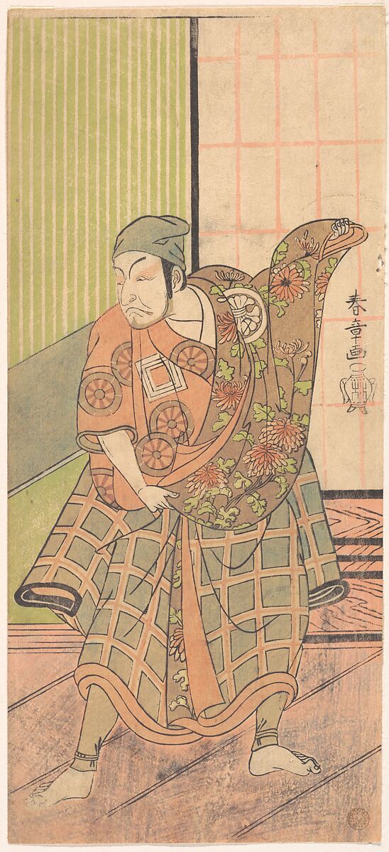 The Fourth Ichikawa Danjuro in the Role of Ukishima Danjo, Katsukawa Shunshō　勝川春章 (Japanese, 1726–1792), Woodblock print (nishiki-e); ink and color on paper, Japan 