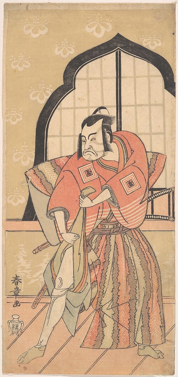 Kabuki Actor Ichikawa Danzō III, Katsukawa Shunshō (Japanese, 1726–1792), Woodblock print (nishiki-e); ink and color on paper, Japan 