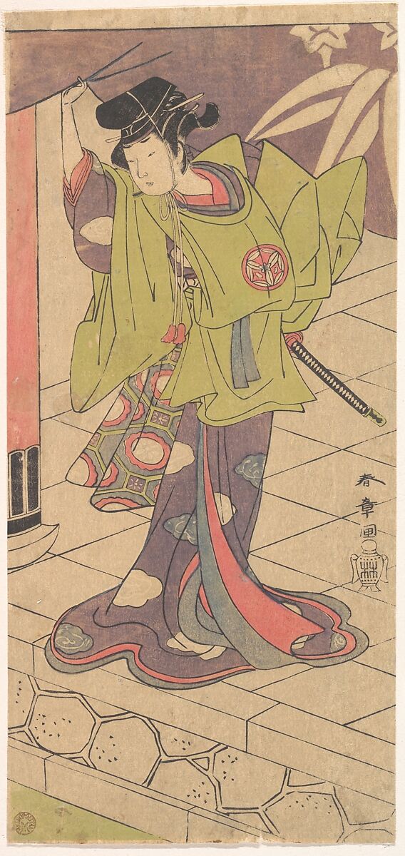 The 2nd Yamashita Kinsaku in the Role of Tsukisayo, Katsukawa Shunshō　勝川春章 (Japanese, 1726–1792), Woodblock print (nishiki-e); ink and color on paper, Japan 
