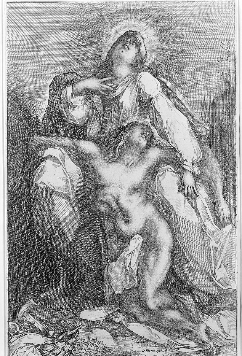 Pietà, Jacques Bellange (French, Bassigny (?) ca. 1575–1616 Nancy), Etching with stippling and engraving