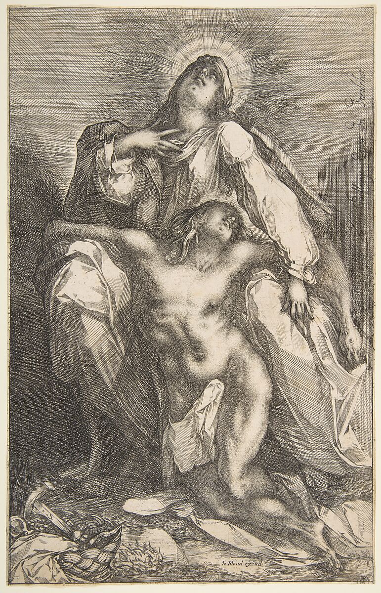 Pietà, Jacques Bellange (French, Bassigny (?) ca. 1575–1616 Nancy), Etching with stippling and engraving 