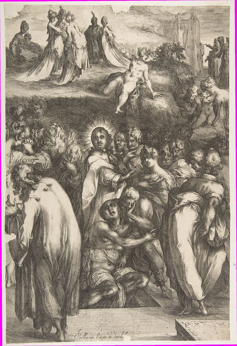 The Raising of Lazarus, Jacques Bellange (French, Bassigny (?) ca. 1575–1616 Nancy), Etching and engraving