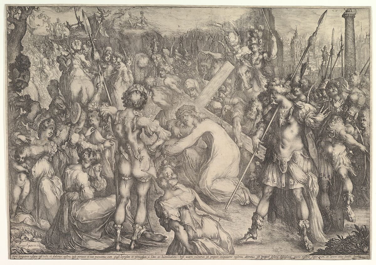 Christ Carrying the Cross, Jacques Bellange (French, Bassigny (?) ca. 1575–1616 Nancy), Etching 