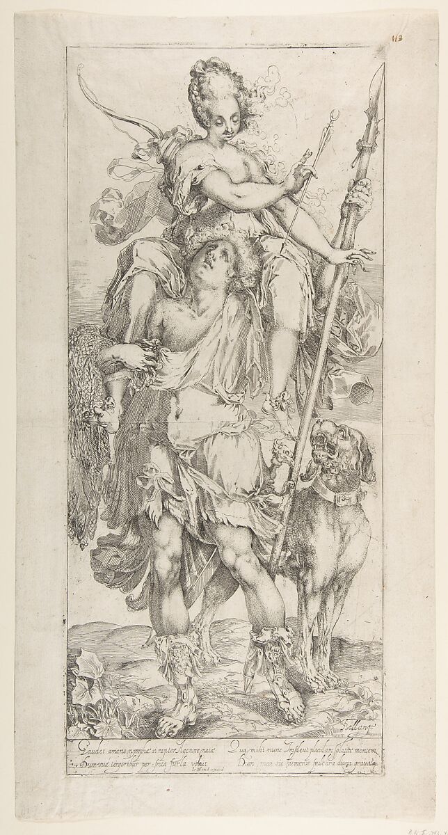 Diana and Orion, Jacques Bellange (French, Bassigny (?) ca. 1575–1616 Nancy), Etching; third state