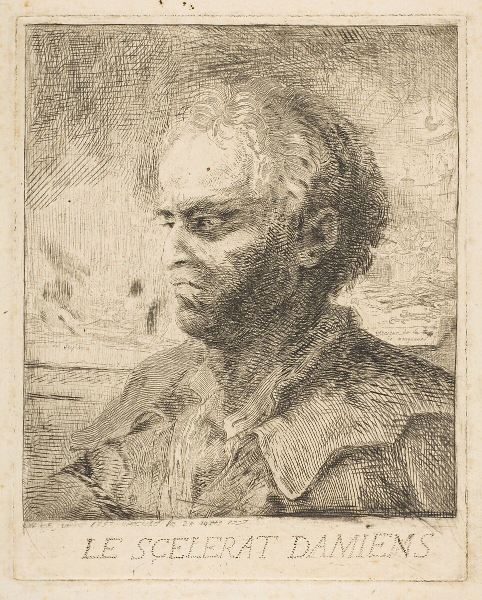 Le Scelerat Damiens, Gabriel de Saint-Aubin (French, Paris 1724–1780 Paris), Etching 