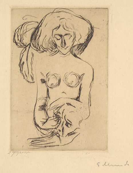 Cruelty, Edvard Munch (Norwegian, Løten 1863–1944 Ekely), Drypoint in brownish black ink 