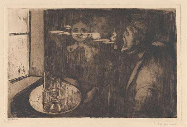Tête-á-Tête, Edvard Munch (Norwegian, Løten 1863–1944 Ekely), Drypoint with etching and burnishing; second state of three (Woll) 