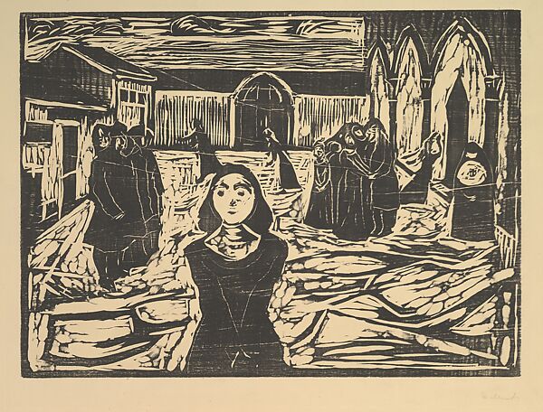 The Pretenders: The Last Hour, Edvard Munch (Norwegian, Løten 1863–1944 Ekely), Woodcut 