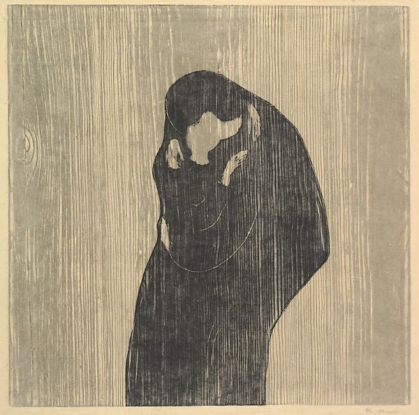 The Kiss IV, Edvard Munch (Norwegian, Løten 1863–1944 Ekely), Woodcut 