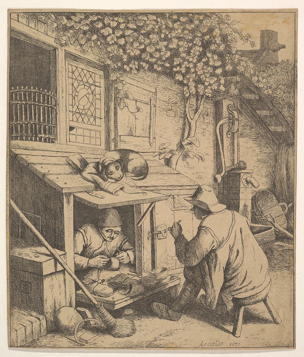 The Cobbler (copy), After Adriaen van Ostade (Dutch, Haarlem 1610–1685 Haarlem), Etching 