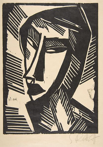 Head of a Girl, Karl Schmidt-Rottluff (German, 1884–1976), Woodcut 