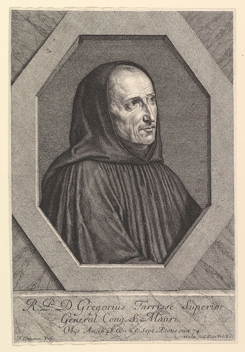 Dom Gregoire Tarrisse, superieur general de la Congregation de Saint-Maur, Jean Morin (French, Paris ca. 1605–1650 Paris), Etching 