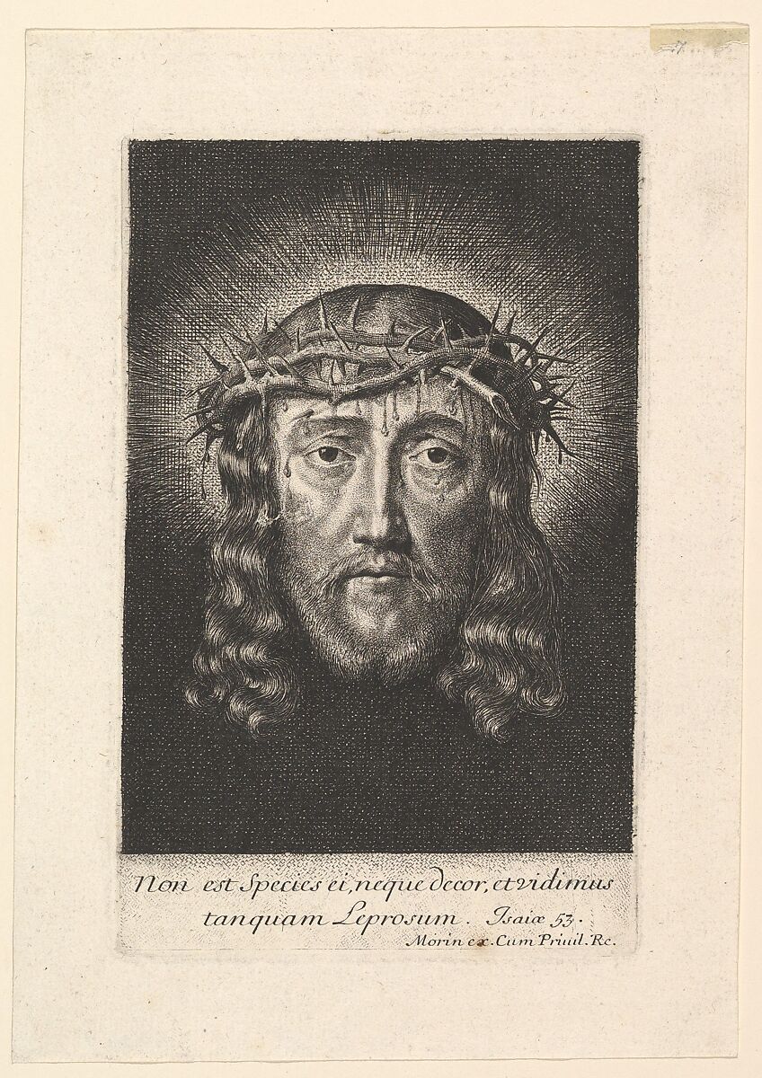 La sainte Face couronnee d'epines, (petit format), Jean Morin (French, Paris ca. 1605–1650 Paris), Etching 