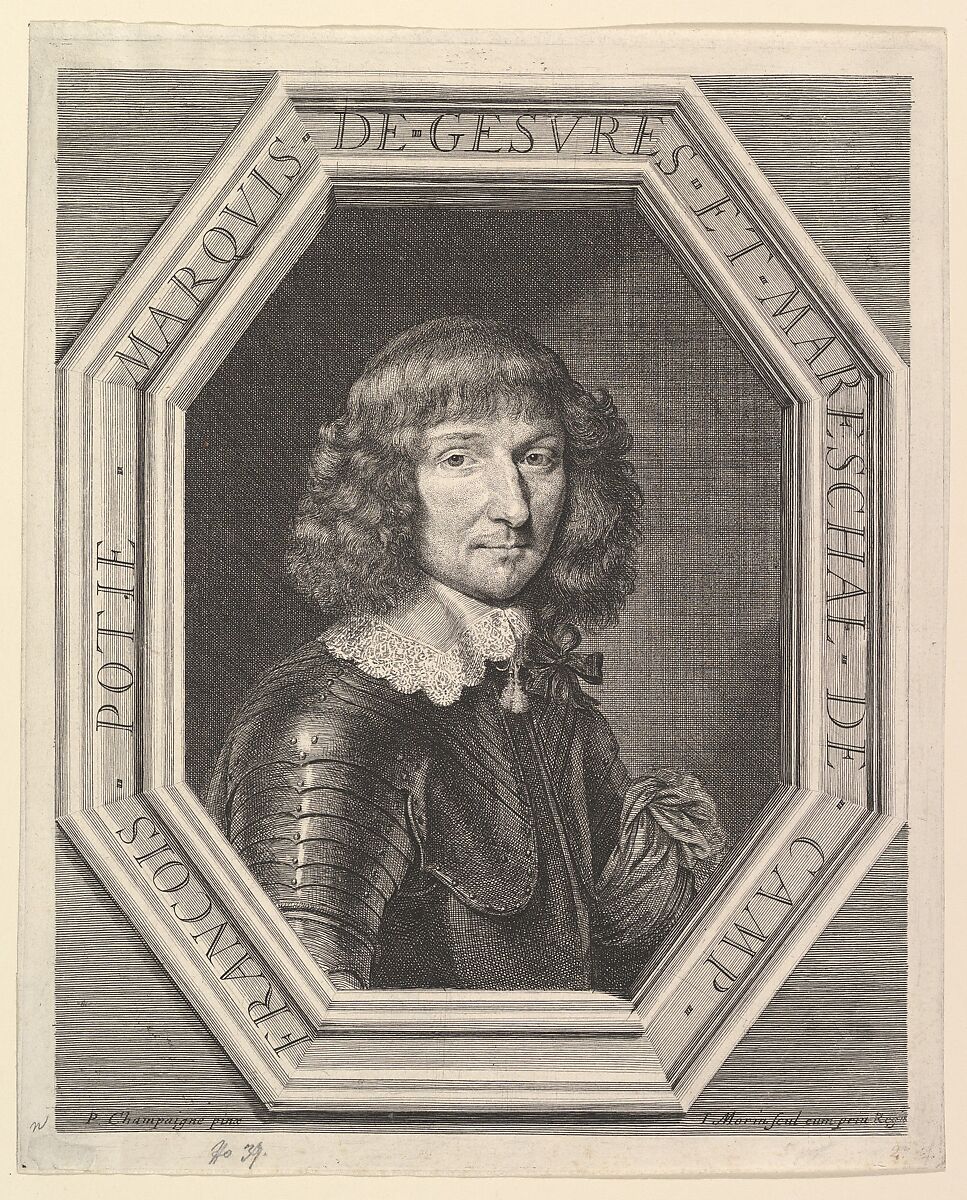 Francois Potier, marquis de Gesvres, marechal de camp, Jean Morin (French, Paris ca. 1605–1650 Paris), Etching 