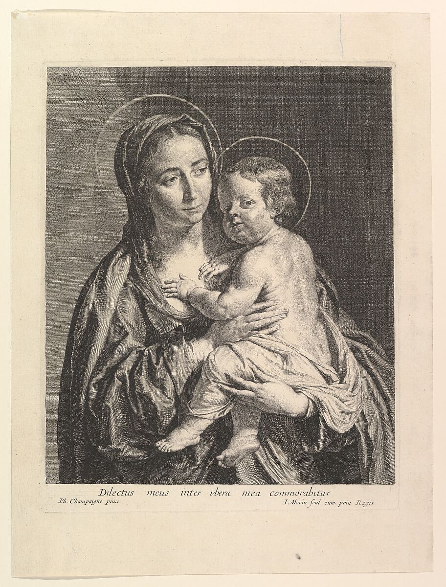 La Vierge a l'enfant, Jean Morin (French, Paris ca. 1605–1650 Paris), Etching 
