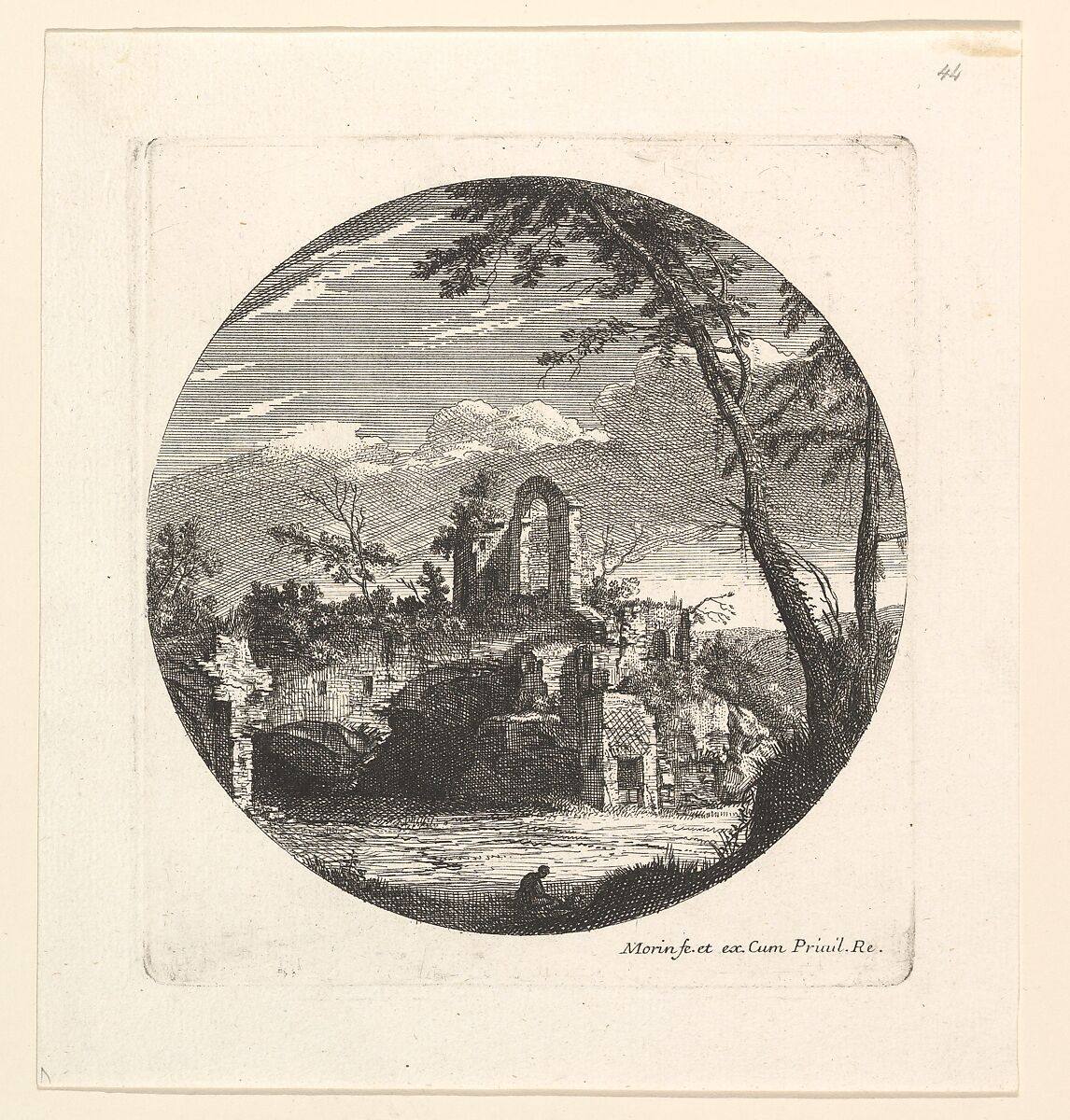 Les Ruines au Fond, Jean Morin (French, Paris ca. 1605–1650 Paris), Etching 
