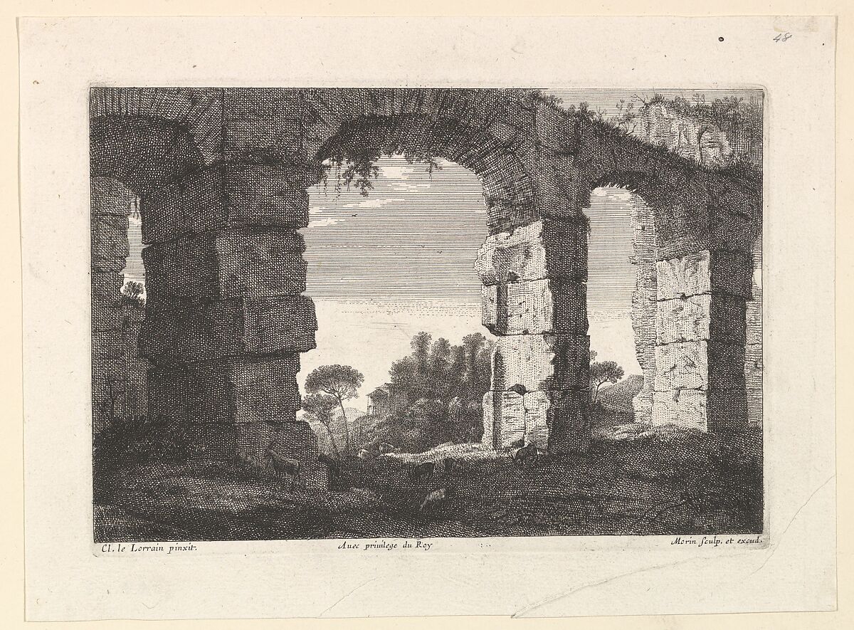 Ruines d'Aqueduc, Jean Morin (French, Paris ca. 1605–1650 Paris), Etching, first state 