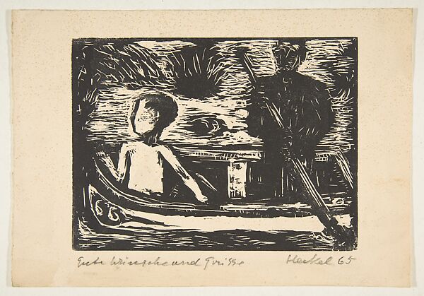 35. Jahresblatt: Im Boot, Erich Heckel (German, Döbeln 1883–1970 Radolfzell), Woodcut 