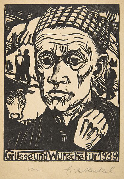 9. Jahresblatt: Sinnender, Erich Heckel (German, Döbeln 1883–1970 Radolfzell), Woodcut 