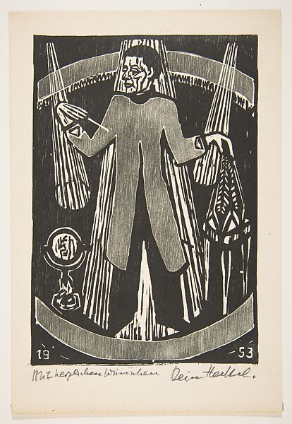 22. Jahresblatt: Zauberer, Erich Heckel (German, Döbeln 1883–1970 Radolfzell), Woodcut 