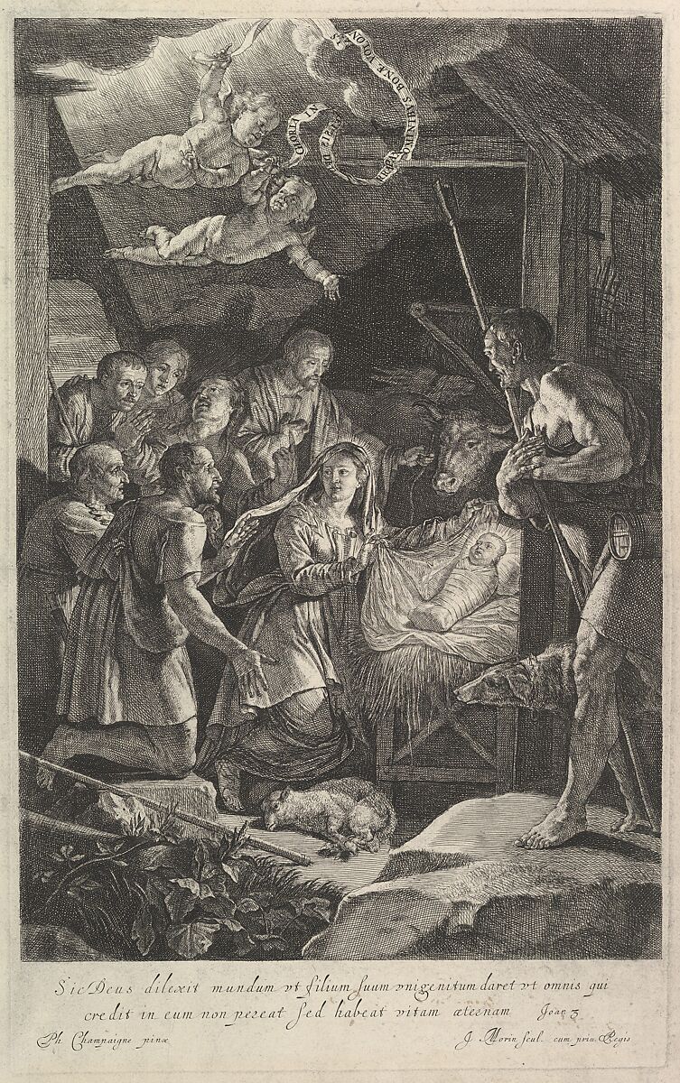 L'adoration des bergers, Jean Morin (French, Paris ca. 1605–1650 Paris), Etching 