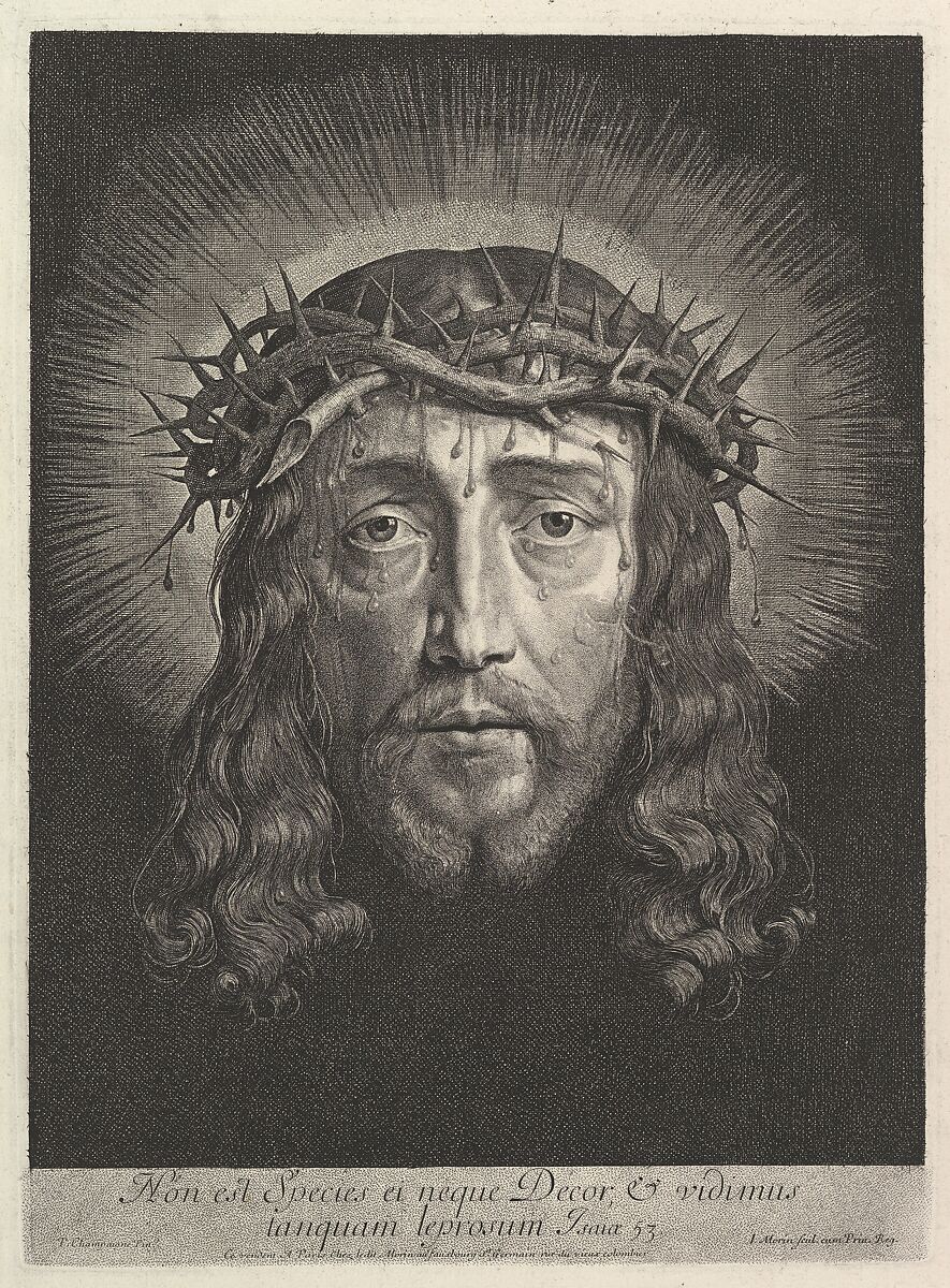 La sainte Face couronnee d'epines, (grand format), Jean Morin (French, Paris ca. 1605–1650 Paris), Etching, second state 