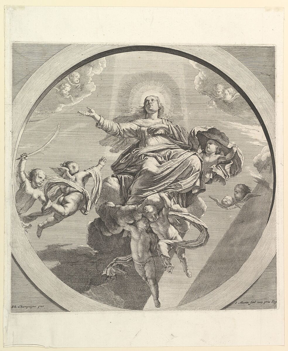 L'Assomption de la Vierge, Jean Morin (French, Paris ca. 1605–1650 Paris), Etching 