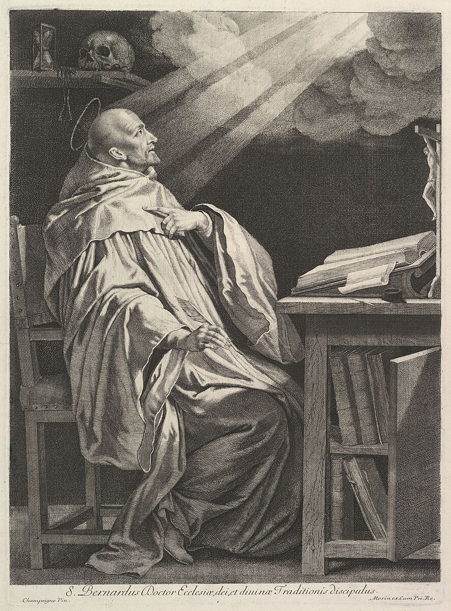 Saint Bernard de Clairvaux, Jean Morin (French, Paris ca. 1605–1650 Paris), Etching 