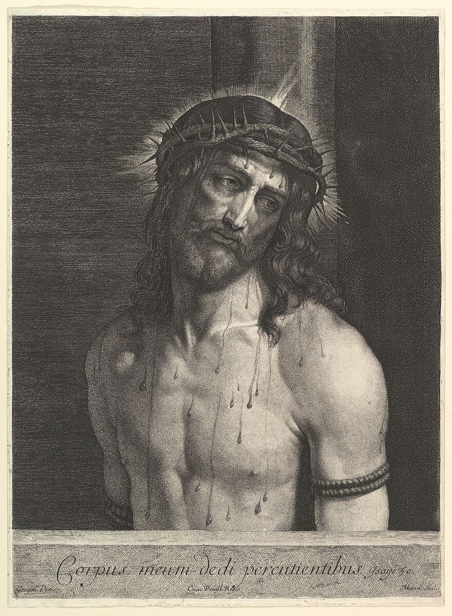 Le Christ a la colonne, Jean Morin (French, Paris ca. 1605–1650 Paris), Etching 