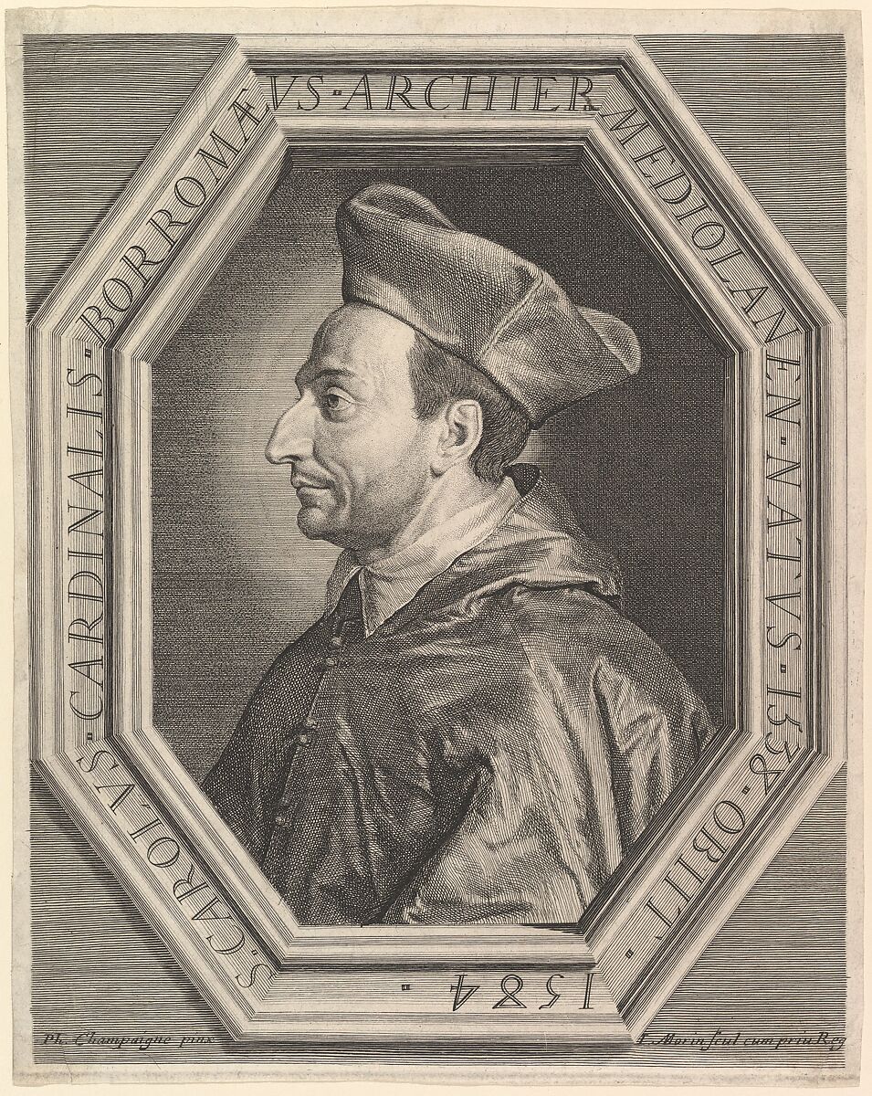 Saint Charles Borromee, cardinal et archeveque de Milan, Jean Morin (French, Paris ca. 1605–1650 Paris), Etching, third state 