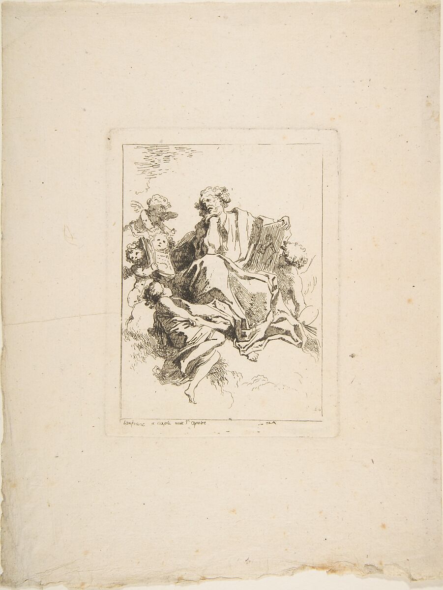 Saint Luke, Jean Honoré Fragonard (French, Grasse 1732–1806 Paris), Etching, first state of two 