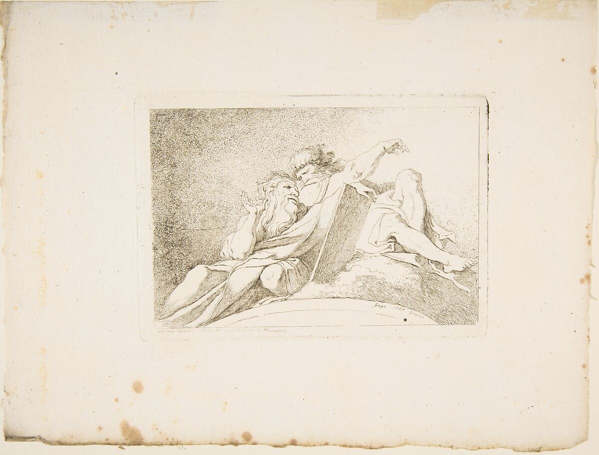 Moses and a Prophet, Jean Honoré Fragonard (French, Grasse 1732–1806 Paris), Etching; first state 