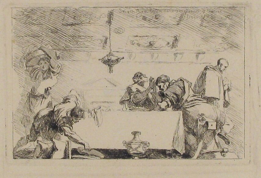 The Last Supper, Jean Honoré Fragonard (French, Grasse 1732–1806 Paris), Etching, first state of two