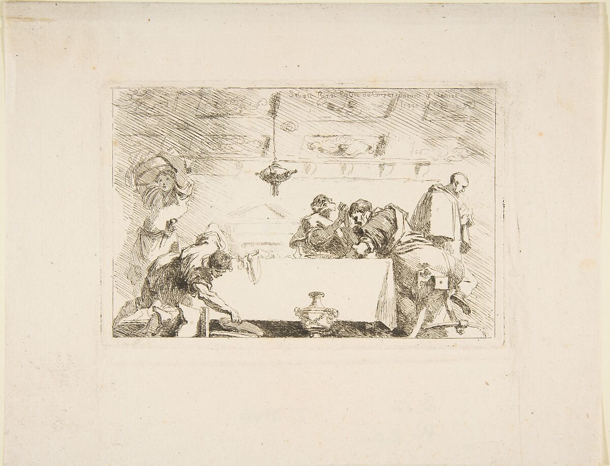 The Last Supper, Jean Honoré Fragonard (French, Grasse 1732–1806 Paris), Etching, first state of two 