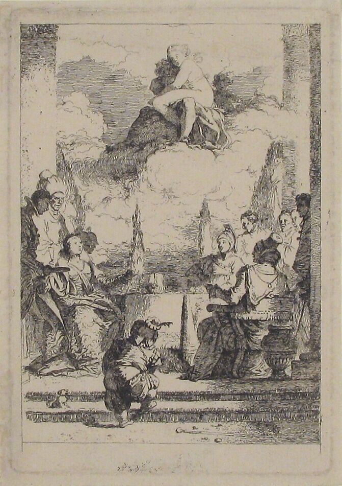 The Banquet of Anthony and Cleopatra, Jean Honoré Fragonard (French, Grasse 1732–1806 Paris), Etching; first state