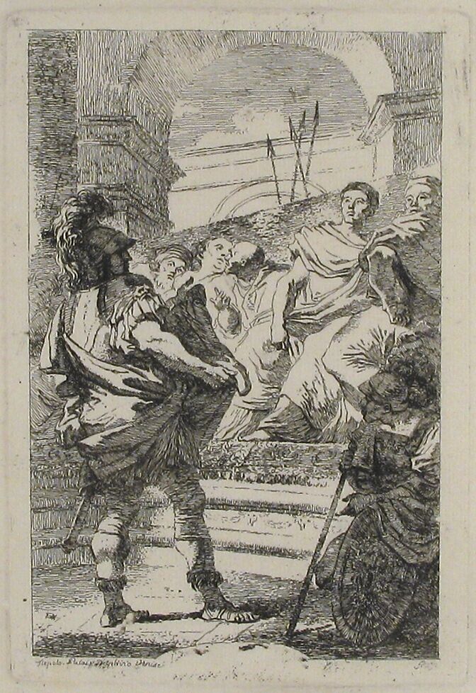 Fabius Maximus before the Senate at Carthage, Jean Honoré Fragonard (French, Grasse 1732–1806 Paris), Etching, first state