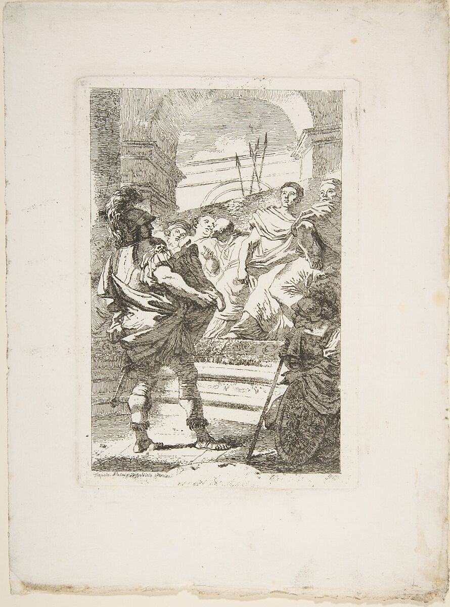 Fabius Maximus before the Senate at Carthage, Jean Honoré Fragonard (French, Grasse 1732–1806 Paris), Etching, first state 